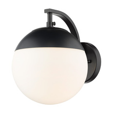  3218-1W BLK-BLK - Dixon Sconce in Matte Black with Opal Glass and Matte Black Cap